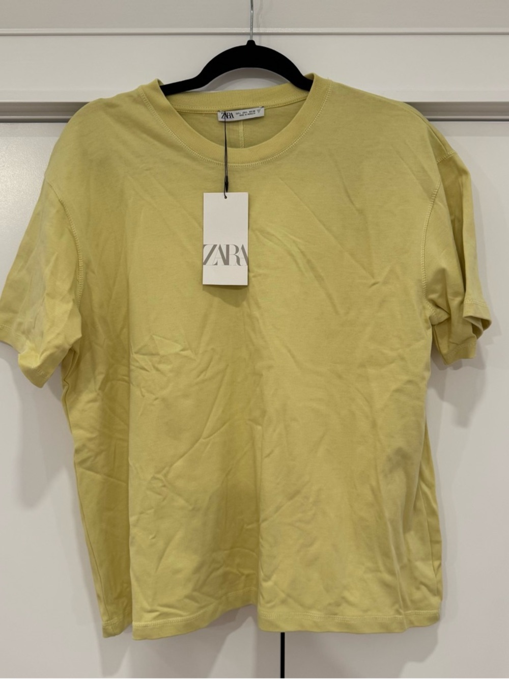 Zara Short-Sleeve Crew Tee in Mustard Yellow